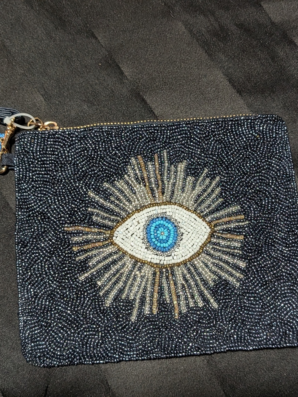 Beaded Evil Eye Wristlet Clutch